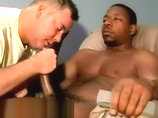 Straight black man James sucked off while watching TV