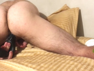 FTM trans boy loves getting lubed up and fucking himself with his dildo