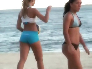 Girls Playing Volleyball In A Tight Bikini