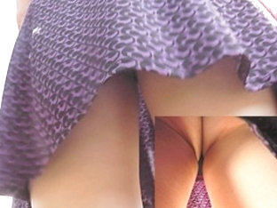 Palatable upskirt butt filmed with close-up