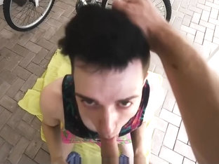 Seducing His Small Step Bro to Give Him a Blowjob