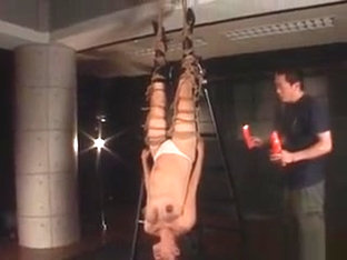 Roped Asian Pregnant Slave Gets Wax Dripped On Her