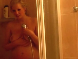 Real Czech Blonde Plays With Horny Guy In Shower
