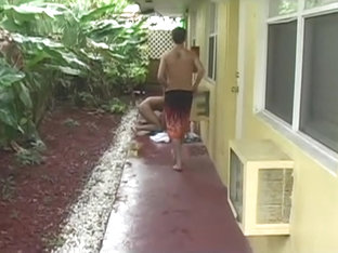 Pool boys suck and fuck near the pool - Factory Bareback