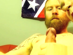 Ginger amateur with huge beard sucked dry by mature homo