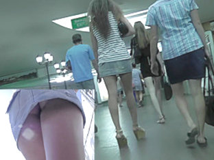 Girl Was Climbing The Stairs And Caught On Upskirt Cam