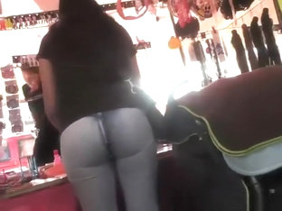 Round Ass In Tight Jeans Pants