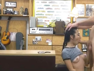 Wild Eyed Brunette Does Dat Dick Sucking In Pawn Shop