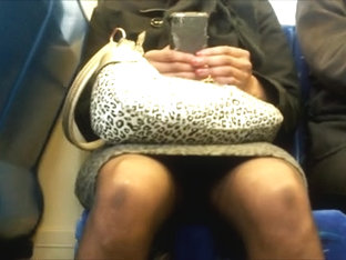 Upskirt In Morning Sunshine On Tube