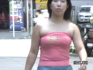 Perfect Japanese Sweetie Walking Down Her Street During Sharking Scene