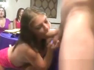 Hot Young Party Girls Sucking On Huge Swollen Cock