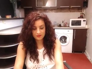 Curllynelly Settled In The Kitchen In Front Of Webcam