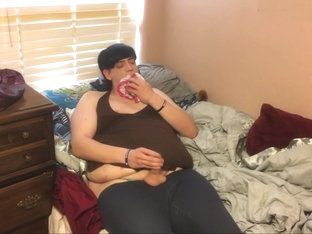 tranny Masturbates And Tastes Her Own sperm