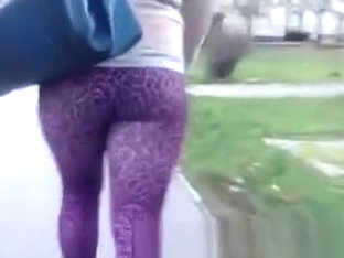 Teen in purple leggings