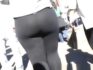 Fat Ass Woman In Black Leggings