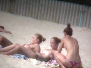 Nudist beach has lots of skinny white chicks to offer