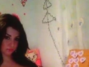 Busty Brunette On Cam Shows Off Breasts