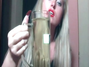 Chick Pisses In A Glass And Rips A Few Farts
