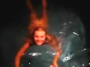 gal plays with her fantastic body