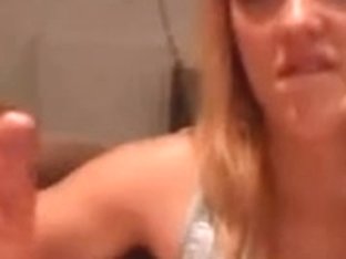 Incredibly Petite Blonde Giving An Amazing Blowjob To Her BF