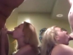 2 golden-haired college bitches take up with the tongue their fellow schlongs