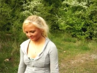 Exhibitionist Blonde Shows Itts Out On Trail