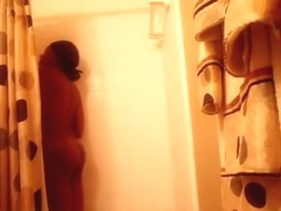 Black Playgirl Taking A Shower
