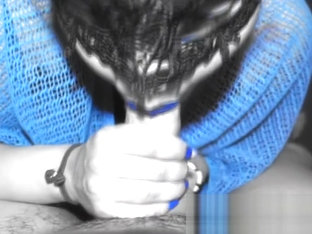 Hot blue lips POV blowjob with cumshot ending