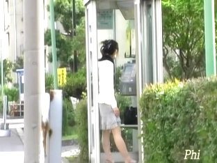 Phone booth is the perfect spot for the skirt sharking video