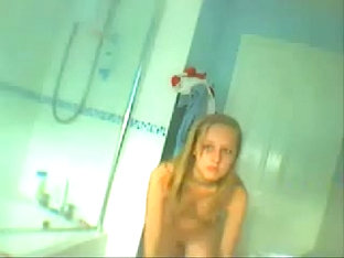 Hidden shower cam video of a sexy blond babe showering