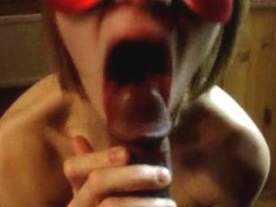 Masked Babe Sucking Big Cock In This Interracial Oral Sex Video