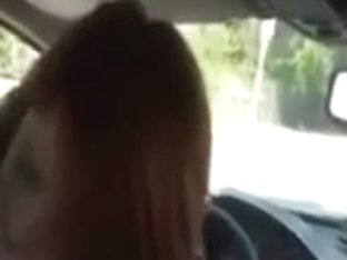 Redhead getting plowed in the car