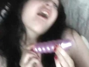 Two Raven Teens Masturbate With Pink Vibrator