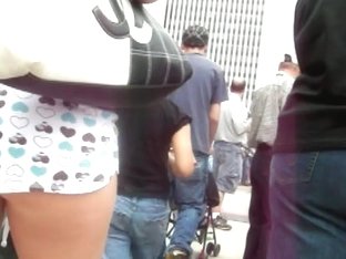 Voyeur Filming A Nice-looking Ass In Shorts On The Street