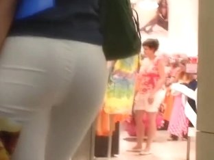 Hot Tight And White Pants Caught On A Spy Camera
