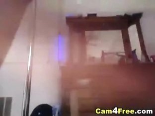 Breasty pole dancer rides a sex-toy