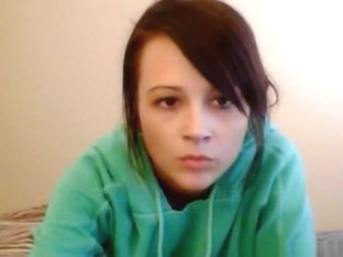 Cute girl flashes her small tits and shaved pussy on cam