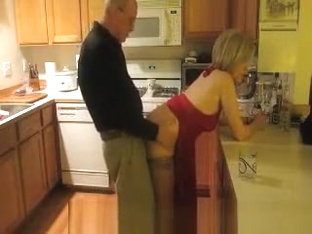 Wife In Red Dress Fucked In Kitchen
