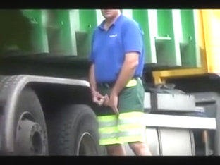 Truckers take a piss