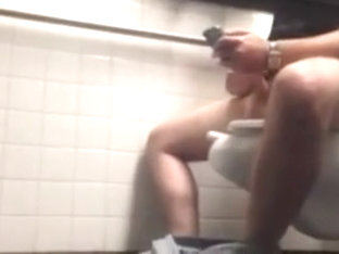 Men room spy jerk off