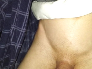 Skinny college girl jerks off with used cum