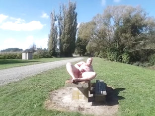 Fat man in a public place