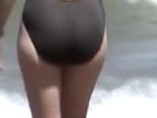 Real Amateur MILF In Black Swimsuit On Candid Voyeur Video 06n