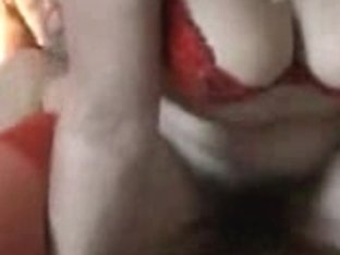 Nice Girl In Red Lingerie Exposed Hairy Pussy For Hardcore Sex