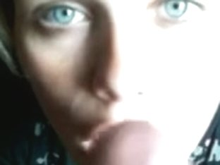 Youthful bitch sucks and swallows cum