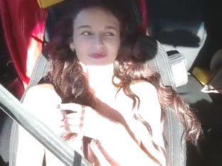 Russian Girl Goes Naked In The Car