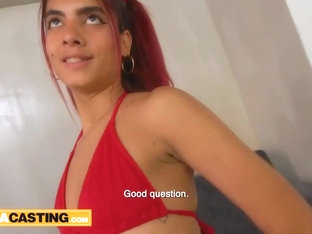 Slutty Cute Bikini Model Takes Big Cock In For The Job