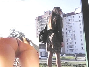 Legal Age Teenager In High Heels Wears Tan Pantyhose Upskirt