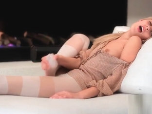 Exciting blonde teenage jerking part2