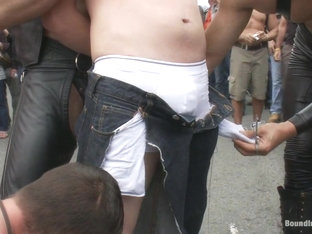 Bound in Public. Noah Brooks is dragged through the streets bound beaten and pissed o